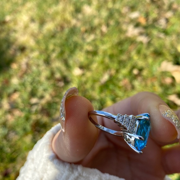 NEW 925 Sterling Silver Blue Stone Ring - Picture 7 of 13
